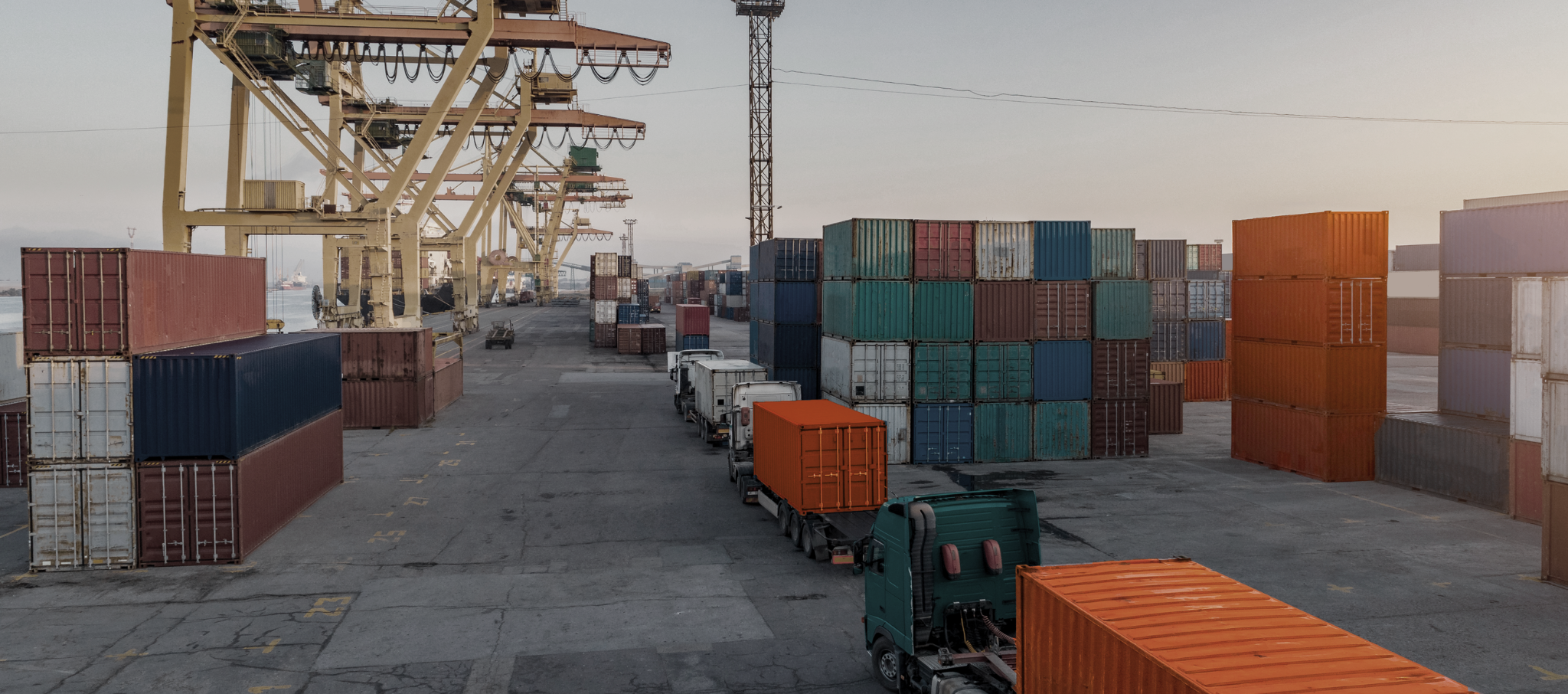 Container truck at port